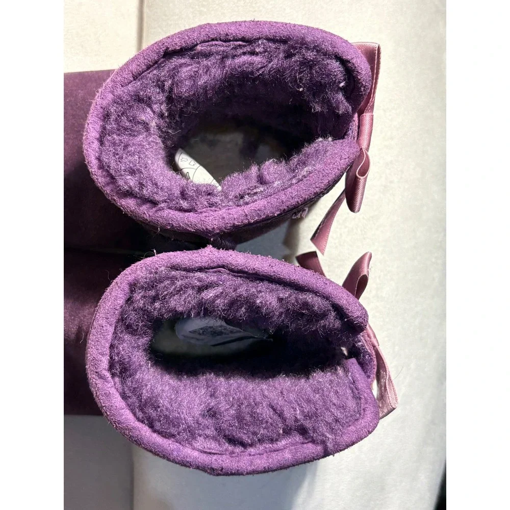 UGG Australia Jesse Bow Purple Suede Baby Boots Infant Size 4/5 1006483I